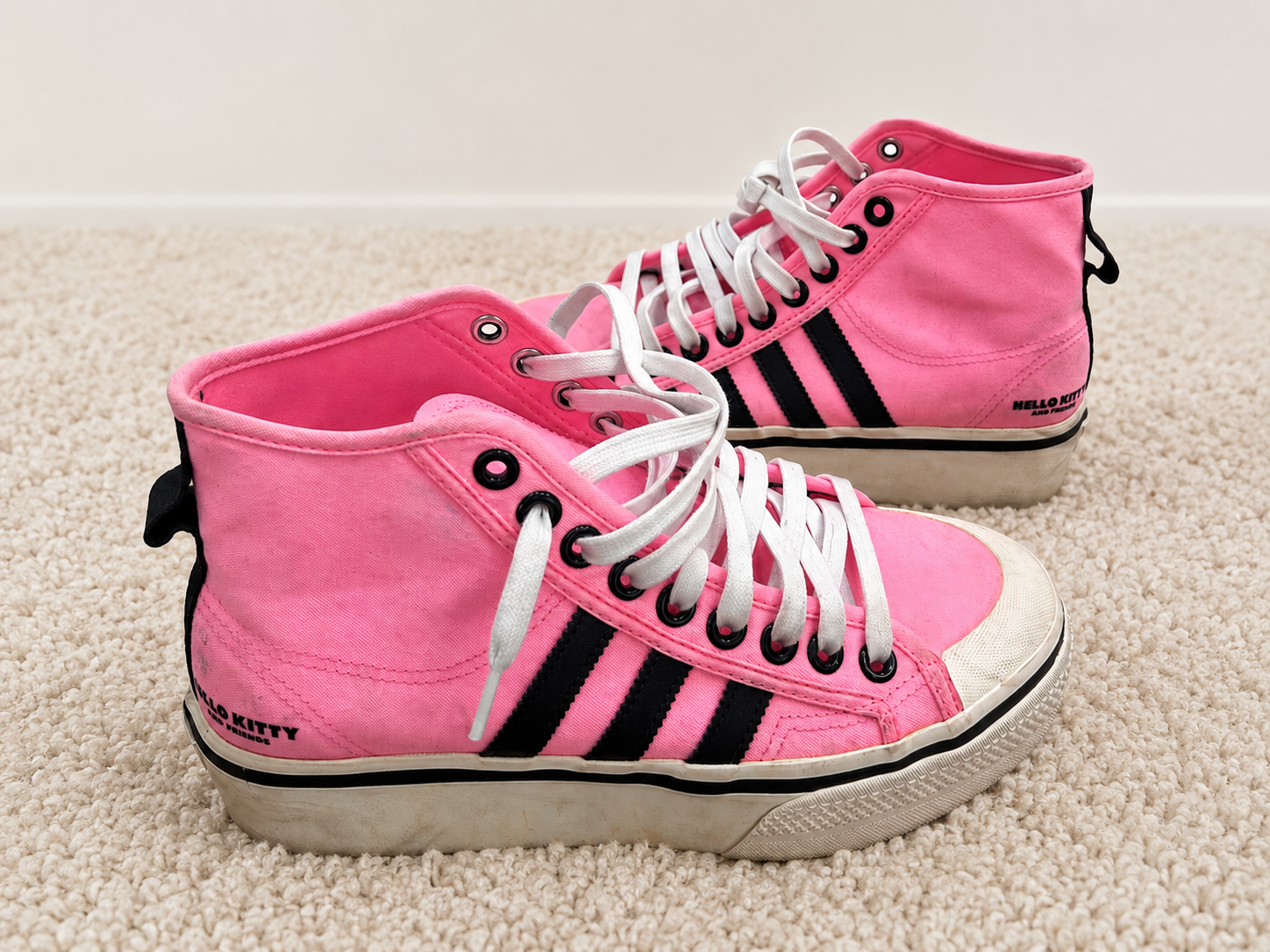 Adidas x Hello Kitty High-Top Sneakers – Pink – Women's US 8